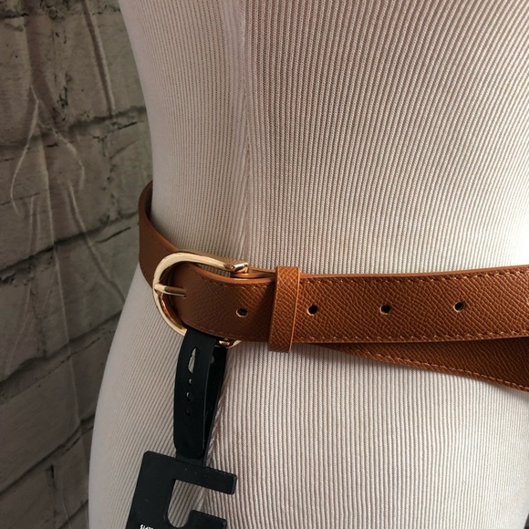 INC International Concepts Brown Pebbled Leather Fanny Pack, Gold Hardware, NWT! - Picture 4 of 5